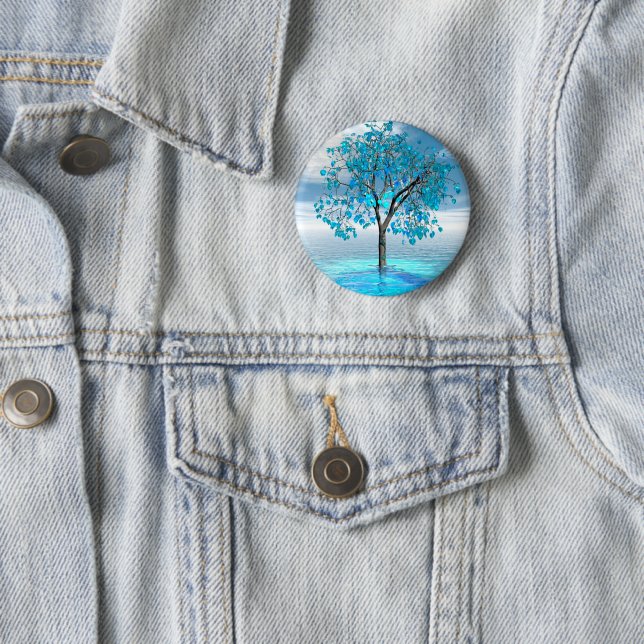 Kristallblauer Baum-Button Button (Beispiel)