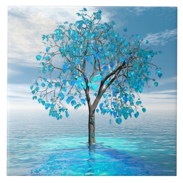 Kristallblauer Baum Fliese (Vorderseite)