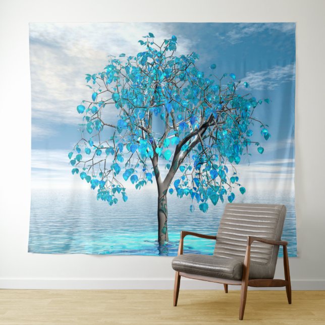 Kristallblauer Baum Wandteppich (Beispiel (Horizontal))