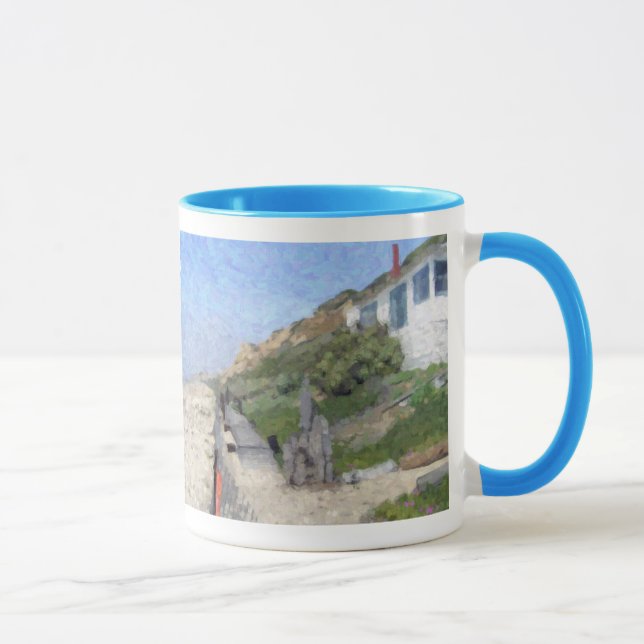 "Kristallbucht-Strand-" Tasse (Rechts)