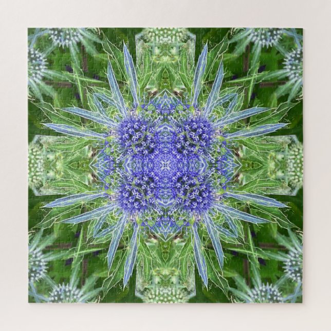 Kristalldistel-Blumenmuster Puzzle (Vertikal)