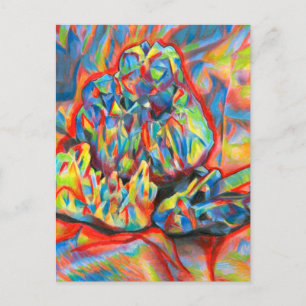 Kristalle Buntstift abstrakt Zeichnung Kunst Leinw Postkarte