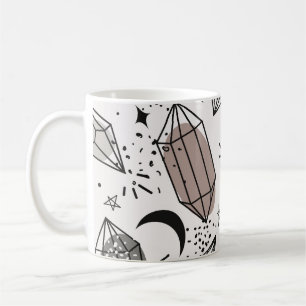 Kristalle, Mond, Sterne, Überschneidungen. Kaffeetasse