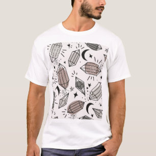 Kristalle, Mond, Sterne, Überschneidungen. T-Shirt
