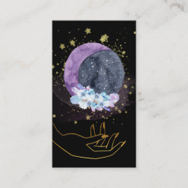 *~* Kristalle Moon Sky Cosmos Stars Hand Visitenkarte