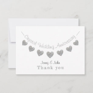 Kristallene 15. Hochzeitstag Danke Karte
