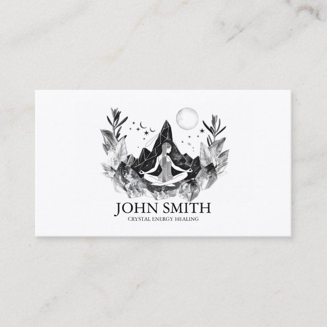Kristallenergie Heiler Chakra Spirituelle Meditati Visitenkarte (Vorderseite)