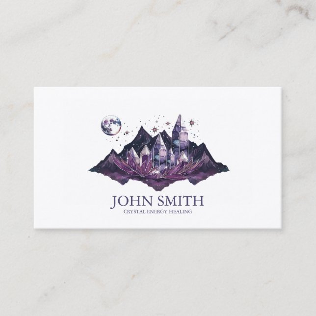 Kristallenergie Heiler Chakra Spirituelle Meditati Visitenkarte (Vorderseite)