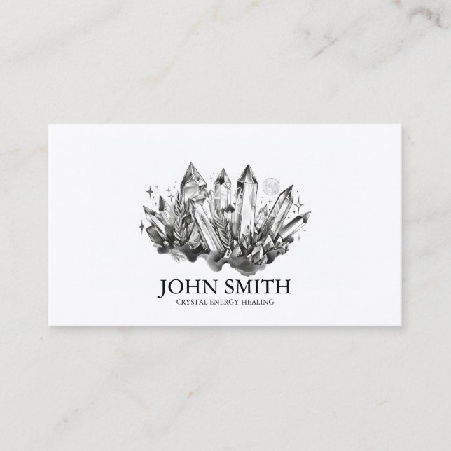 Kristallenergie Heiler Chakra Spirituelle Meditati Visitenkarte (Vorderseite)