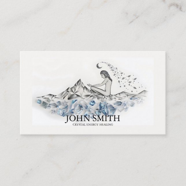 Kristallenergie Heiler Chakra Spirituelle Meditati Visitenkarte (Vorderseite)