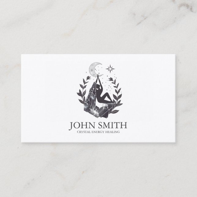 Kristallenergie Heiler Chakra Spirituelle Meditati Visitenkarte (Vorderseite)