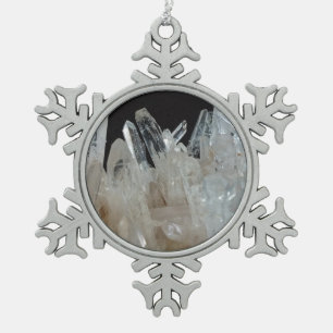 Kristallenergie-Quarzcluster Schneeflocken Zinn-Ornament