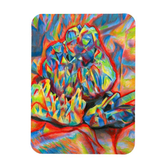 Kristallfarbene Bleistift abstrakt Zeichnend Kunst Magnet (Vertikal)