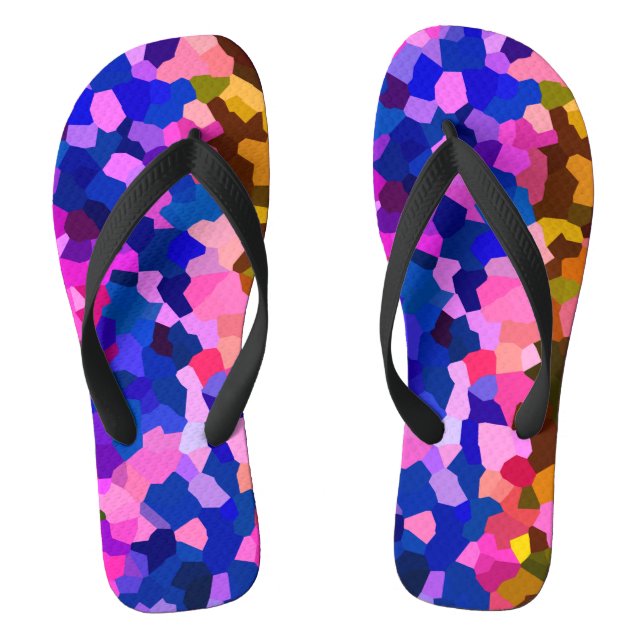 Kristallfarbenes Abstraktes Muster Flip Flops (Fußbett)