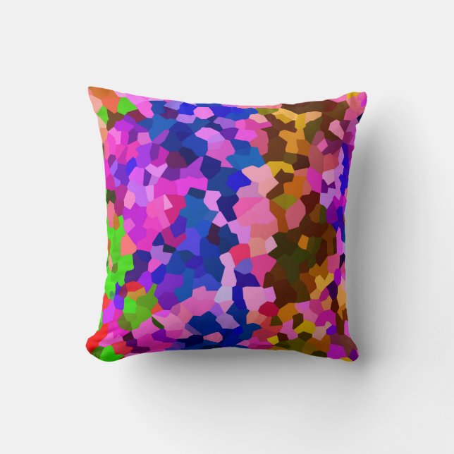 Kristallfarbenes Abstraktes Muster Kissen (Vorderseite)