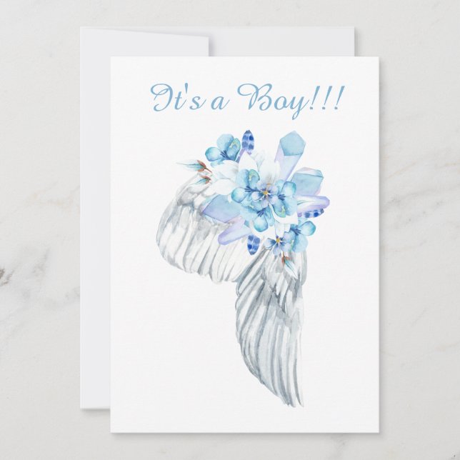 *~* Kristallfedern Angel Wing Shower Einladung (Vorderseite)