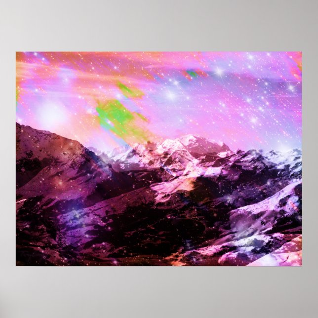 Kristallgipfel Abstraktes Poster (Vorne)