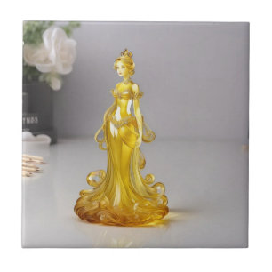 Kristallglasprinzessin mit gelbem Kleid Fliese