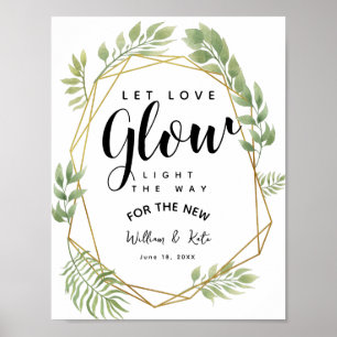 Kristallgrün, lassend Liebe Hochzeit Poster