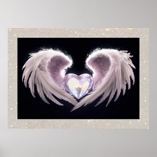*~*~ Kristallherz Angel Wings Black AP78 Poster (Vorne)