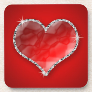 Kristallherz Getränkeuntersetzer