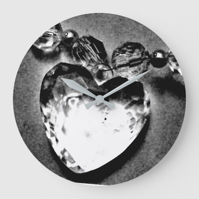 Kristallherz Große Wanduhr (Vorderseite)