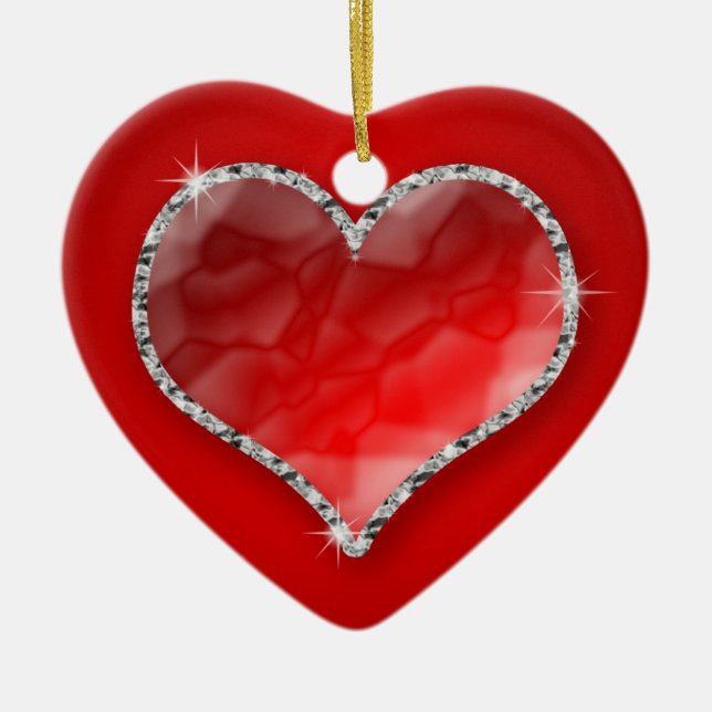 Kristallherz Keramik Ornament (Vorne)