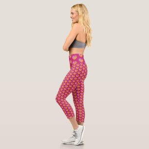 Kristallherzen Wasserfarbe rosa rote Kunst-Legging Capri Leggings