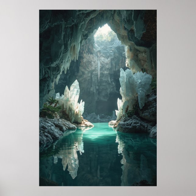 "Kristallhöhle Oasis Wall Poster - Mystische Höhle (Vorne)