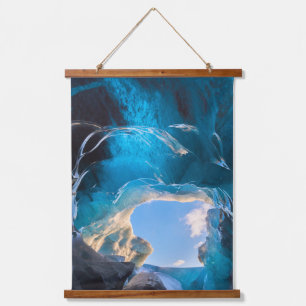 Kristallhöhle, Vatnajökull-Eisfeld, Südisland Wandteppich Mit Holzrahmen