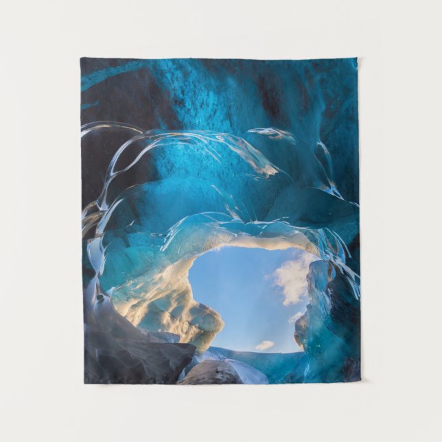 Kristallhöhle, Vatnajokull Icefield, Südisland Wandteppich (Vorderseite)