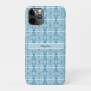Kristalliner Chic Blau-weißes Feder-Muster Case-Mate iPhone Hülle