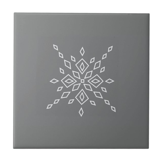 Kristallisierter Schneeflocke Fliese (Vorderseite)