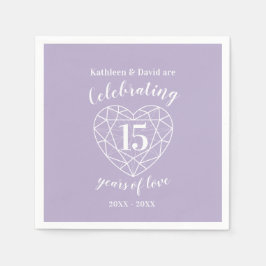 Kristalljubiläum 15 Jahre Liebe Servietten