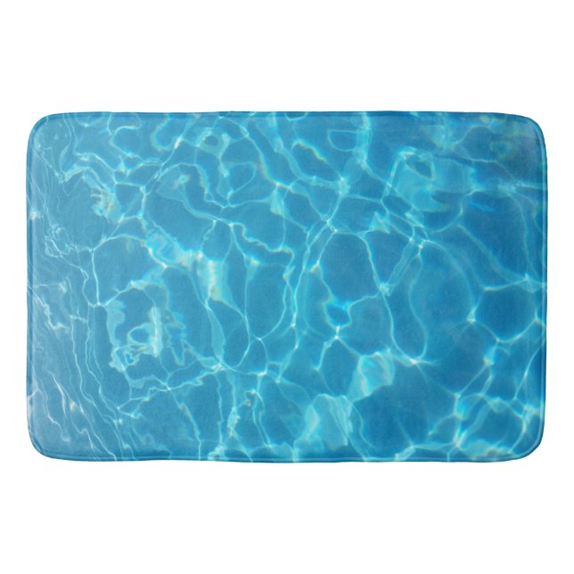 Kristallklarer Himmelblauer Pool Wasser Badematte (Vorderseite)