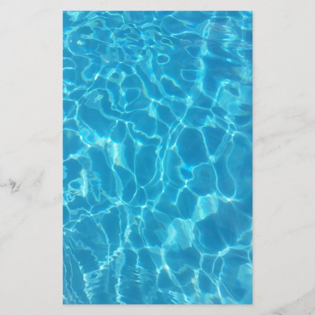 Kristallklarer Himmelblauer Poolwasser Briefpapier (Vorderseite)