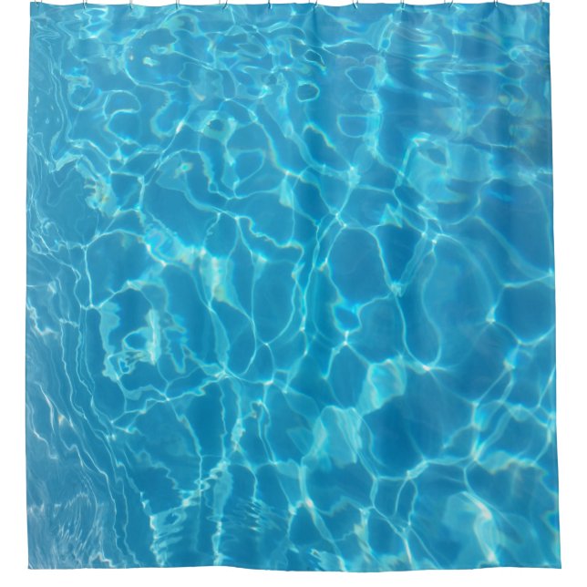 Kristallklarer Himmelblauer Poolwasser Duschvorhang (Vorderseite)