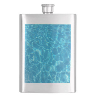 Kristallklarer Himmelblauer Poolwasser Flachmann