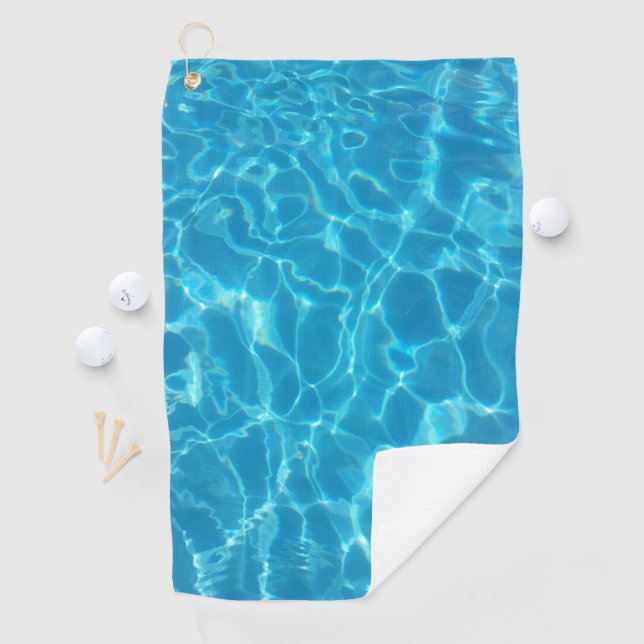 Kristallklarer Himmelblauer Poolwasser Golfhandtuch (Insitu)