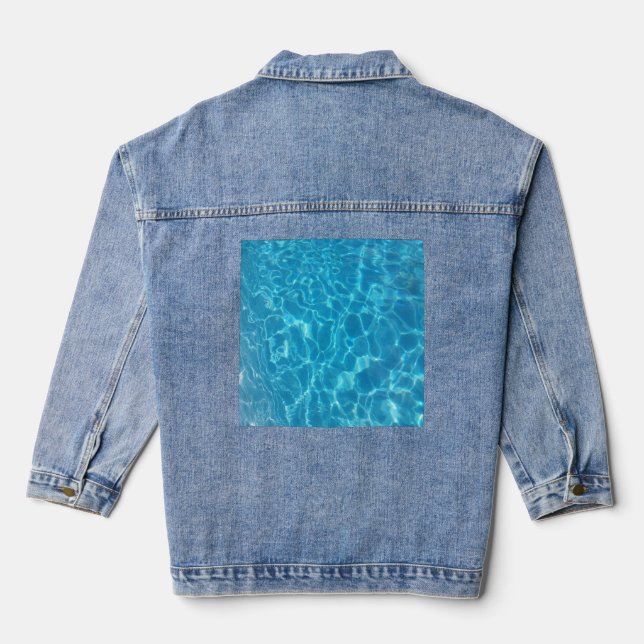 Kristallklarer Himmelblauer Poolwasser Jeansjacke (Rückseite)