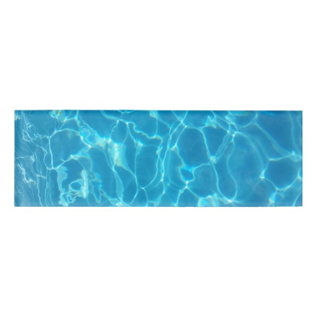 Kristallklarer Himmelblauer Poolwasser Namenschild (Vorderseite)