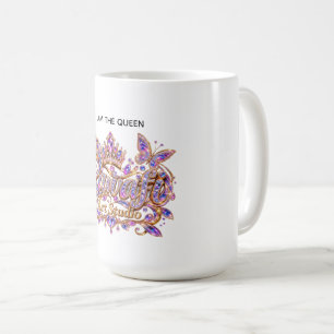 Kristallkönigin Rosa Florale Eleganz Kaffeetasse
