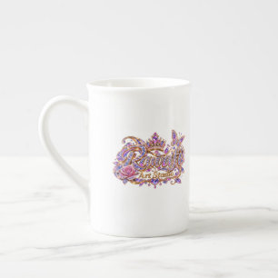 Kristallkönigin Rosa Florale Eleganz Prozellantasse