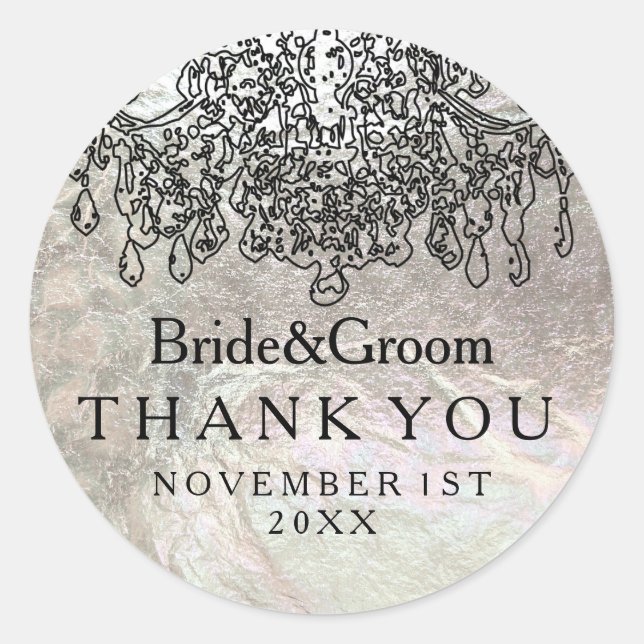 Kristallkronleuchter PixDezines/Imitate, silberne  Runder Aufkleber (Vorderseite)