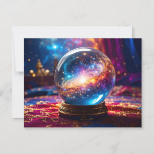 Kristallkugel - Ich sehe ein kosmisches Ereignis i Postkarte