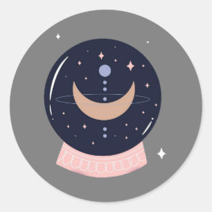 Kristallkugel mystisch runder aufkleber