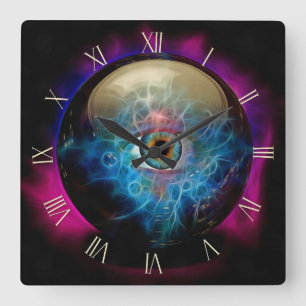 Kristallkugel Quadratische Wanduhr