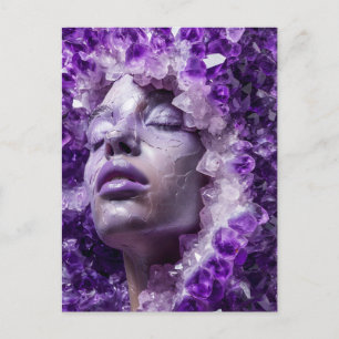 Kristallmaske Frau mit mineralischer Amethyste C Feiertagspostkarte
