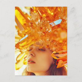 Kristallmaske Frau mit Mineraltopaz-Krallen Feiertagspostkarte