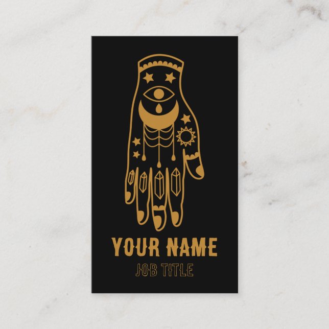 Kristallmond & Stars Tattoo Business Card Visitenkarte (Vorderseite)